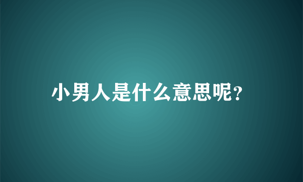 小男人是什么意思呢？