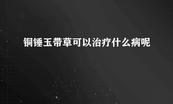 铜锤玉带草可以治疗什么病呢