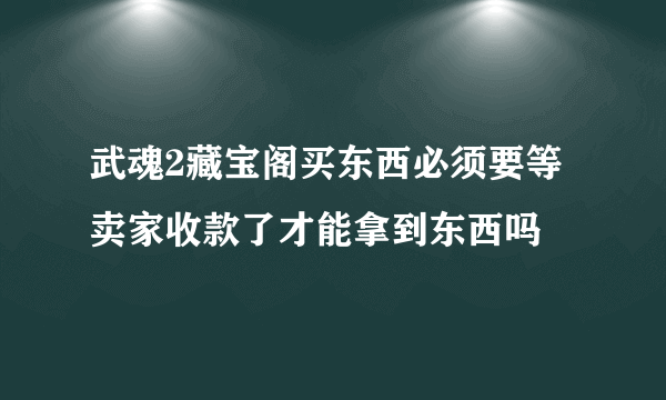 武魂2藏宝阁买东西必须要等卖家收款了才能拿到东西吗