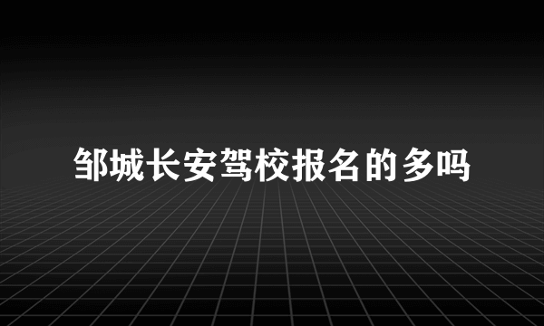 邹城长安驾校报名的多吗