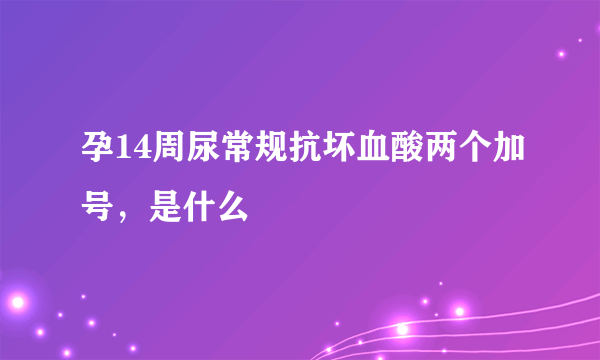 孕14周尿常规抗坏血酸两个加号，是什么