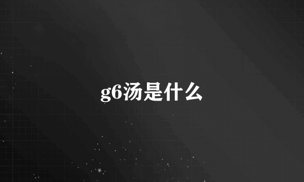 g6汤是什么