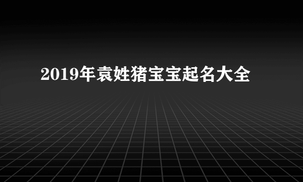 2019年袁姓猪宝宝起名大全