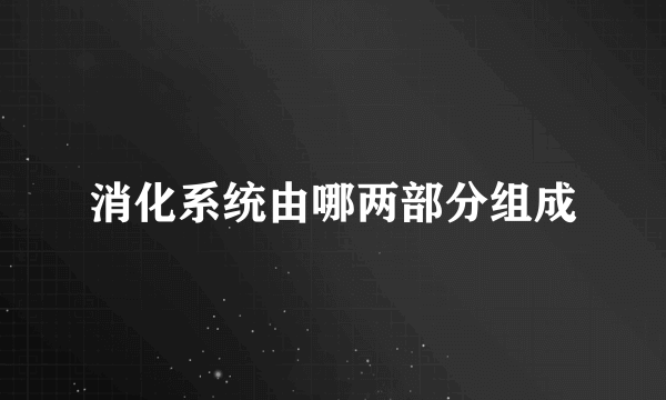 消化系统由哪两部分组成