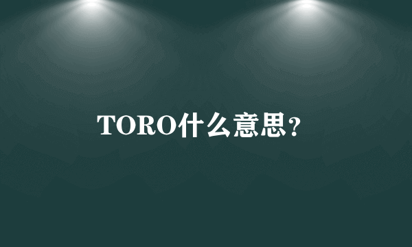 TORO什么意思？