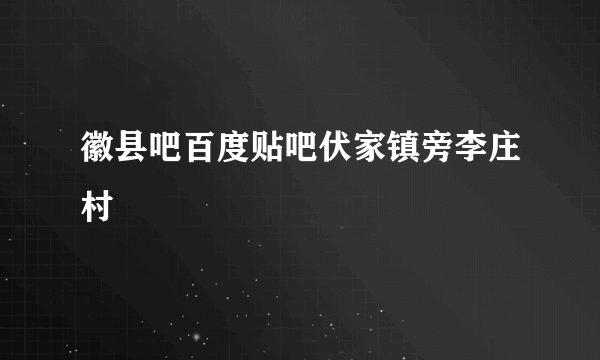 徽县吧百度贴吧伏家镇旁李庄村