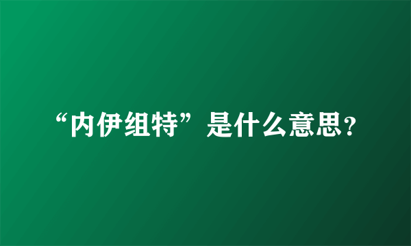 “内伊组特”是什么意思？