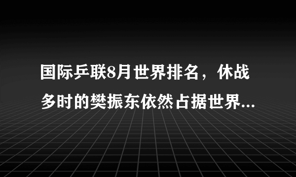 国际乒联8月世界排名，休战多时的樊振东依然占据世界第一，你怎么看？