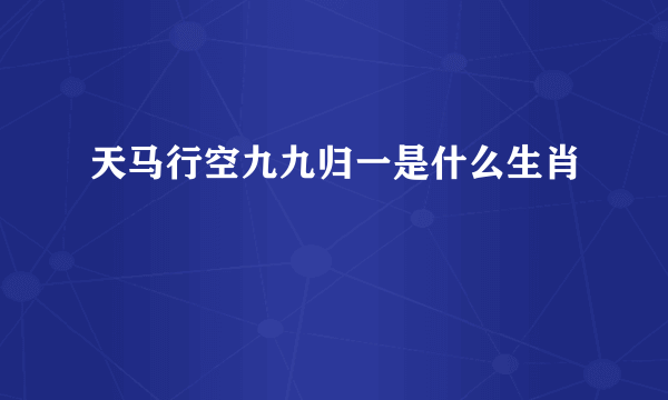 天马行空九九归一是什么生肖