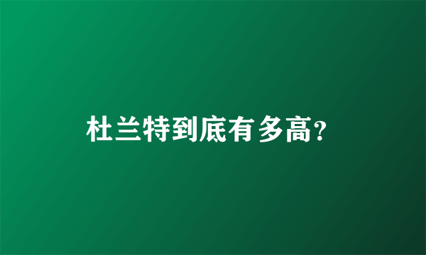 杜兰特到底有多高？