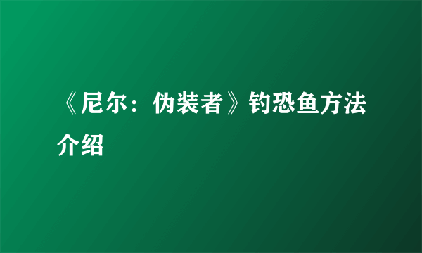 《尼尔：伪装者》钓恐鱼方法介绍