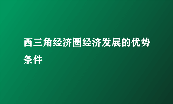 西三角经济圈经济发展的优势条件