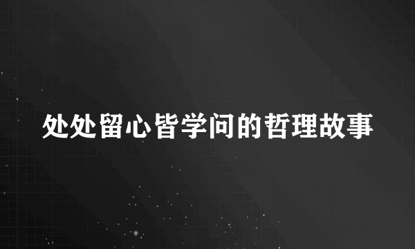 处处留心皆学问的哲理故事