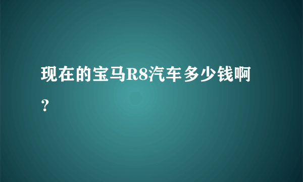 现在的宝马R8汽车多少钱啊？