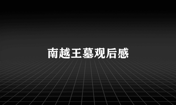 南越王墓观后感