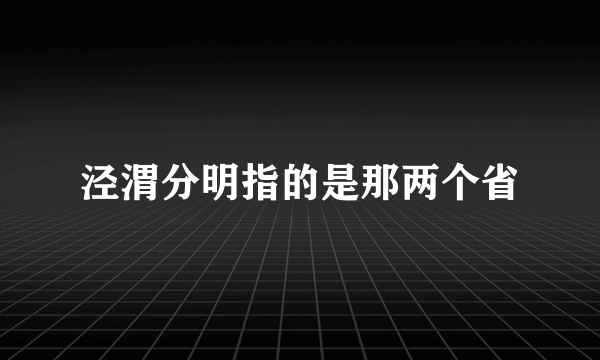 泾渭分明指的是那两个省