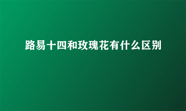 路易十四和玫瑰花有什么区别