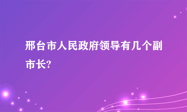 邢台市人民政府领导有几个副市长?