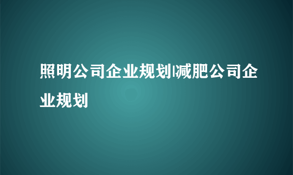 照明公司企业规划|减肥公司企业规划