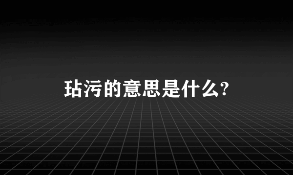 玷污的意思是什么?