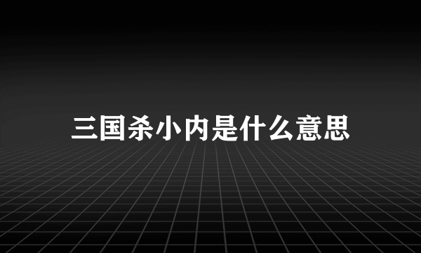 三国杀小内是什么意思