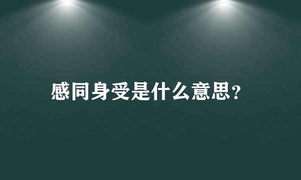 感同身受是什么意思？