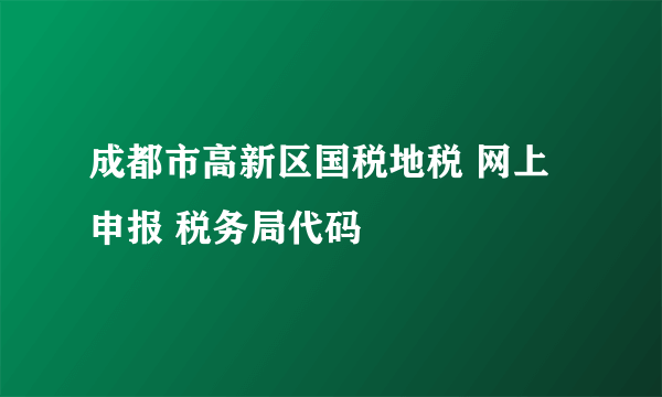 成都市高新区国税地税 网上申报 税务局代码