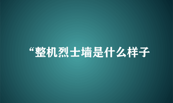 “整机烈士墙是什么样子