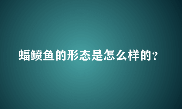 蝠鲼鱼的形态是怎么样的？