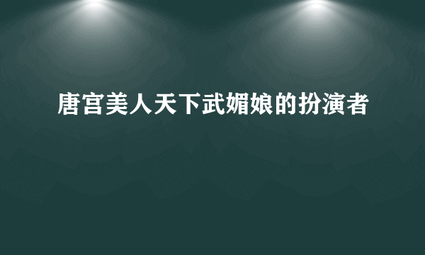 唐宫美人天下武媚娘的扮演者