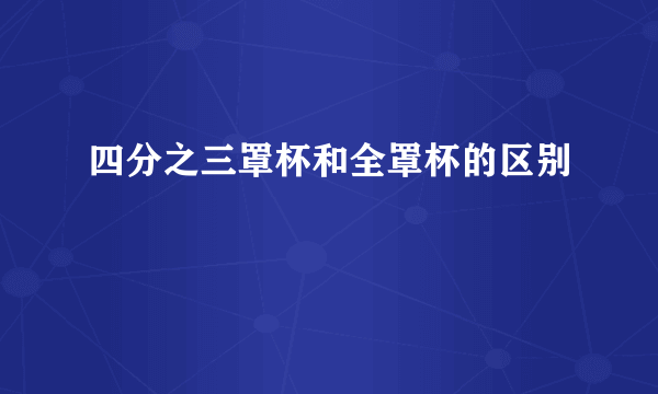 四分之三罩杯和全罩杯的区别