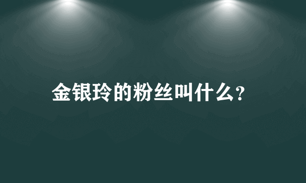 金银玲的粉丝叫什么？