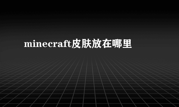 minecraft皮肤放在哪里