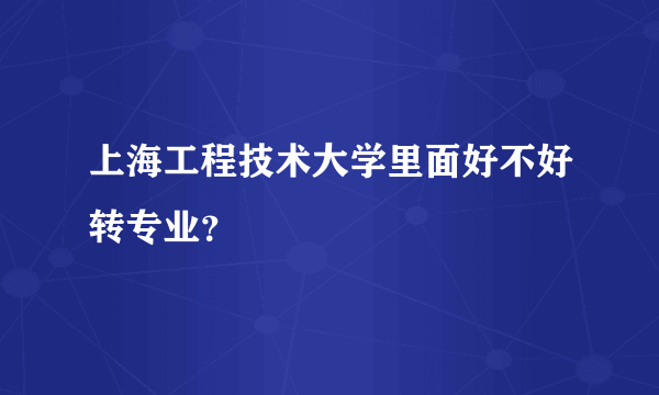 上海工程技术大学里面好不好转专业？