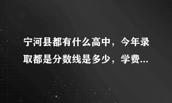 宁河县都有什么高中，今年录取都是分数线是多少，学费都是多少？