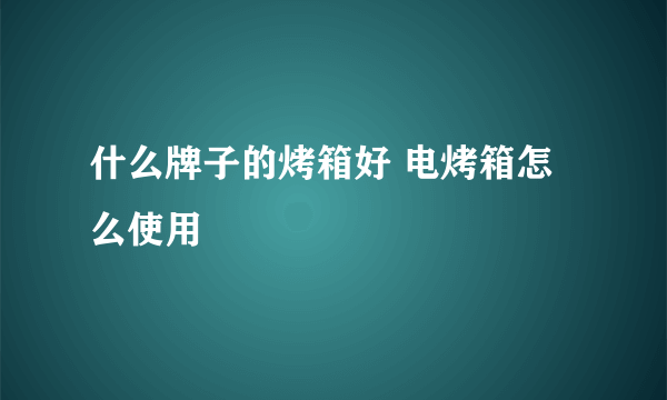 什么牌子的烤箱好 电烤箱怎么使用