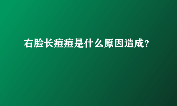 右脸长痘痘是什么原因造成？