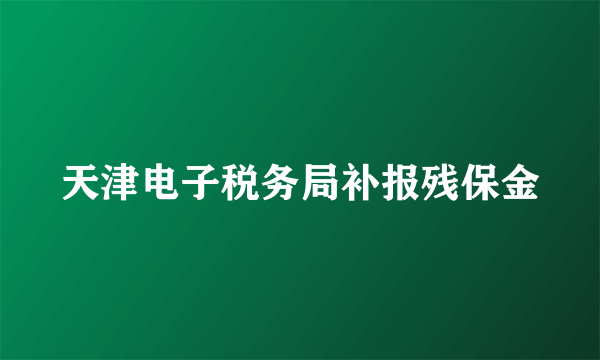 天津电子税务局补报残保金