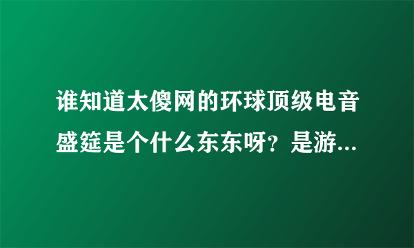 谁知道太傻网的环球顶级电音盛筵是个什么东东呀？是游学音乐会吗？