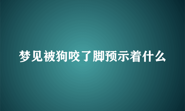 梦见被狗咬了脚预示着什么