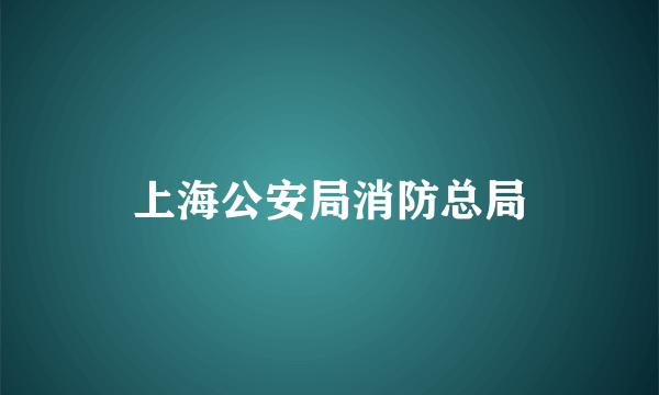 上海公安局消防总局