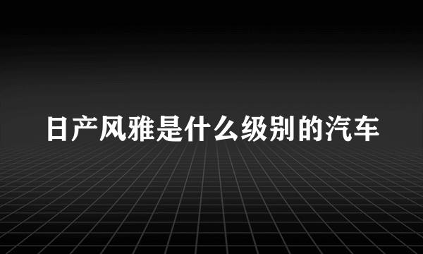 日产风雅是什么级别的汽车