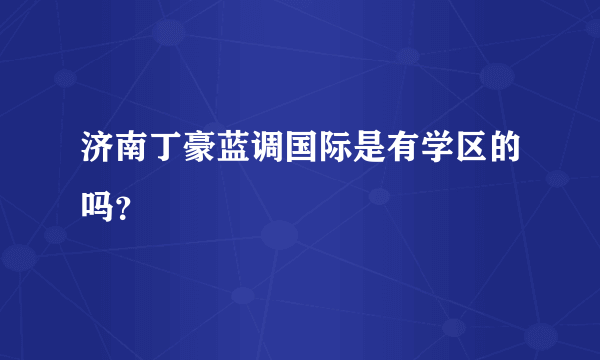 济南丁豪蓝调国际是有学区的吗？