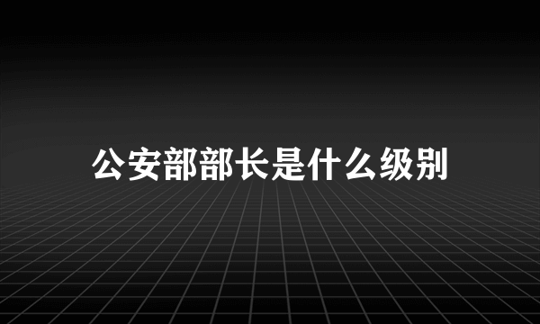 公安部部长是什么级别