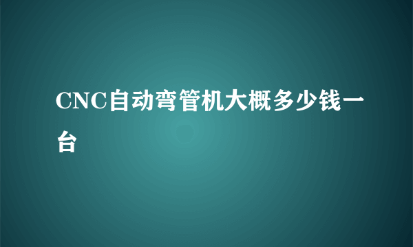 CNC自动弯管机大概多少钱一台