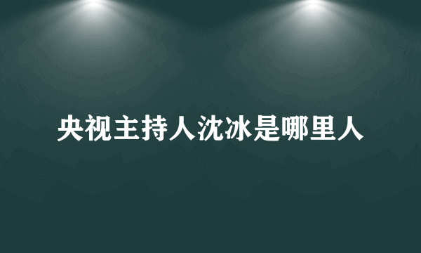 央视主持人沈冰是哪里人