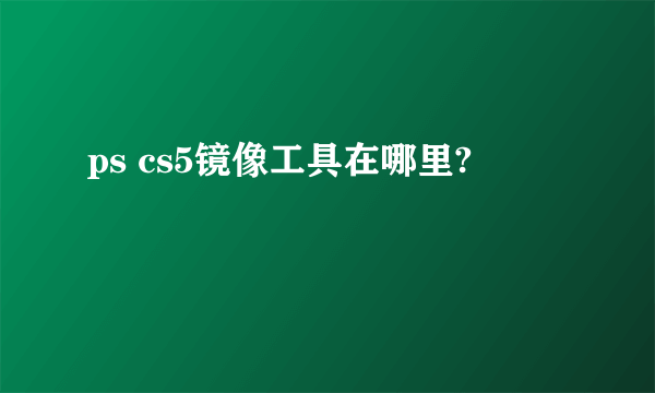 ps cs5镜像工具在哪里?