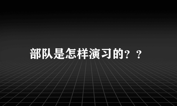 部队是怎样演习的？？