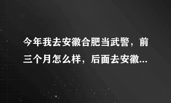 今年我去安徽合肥当武警，前三个月怎么样，后面去安徽部队做武警每天又做什么，辛苦吗？要详细