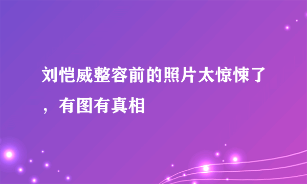 刘恺威整容前的照片太惊悚了，有图有真相